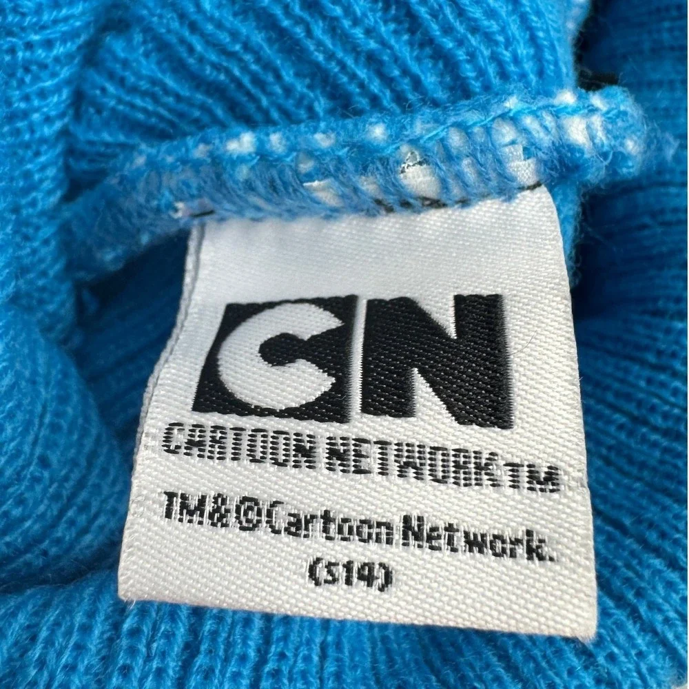 Adventure Time Finn Cartoon Network Kids Beanie Hat Blue White Pom‎ Pom